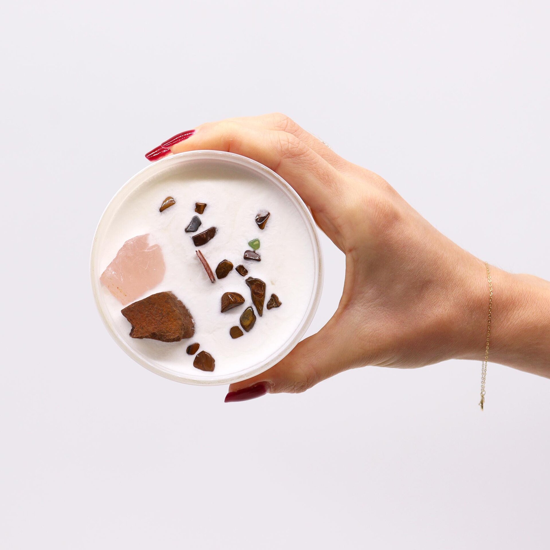 VELA DE SOJA CON CRISTALES CHACRA SAGRADO - 4