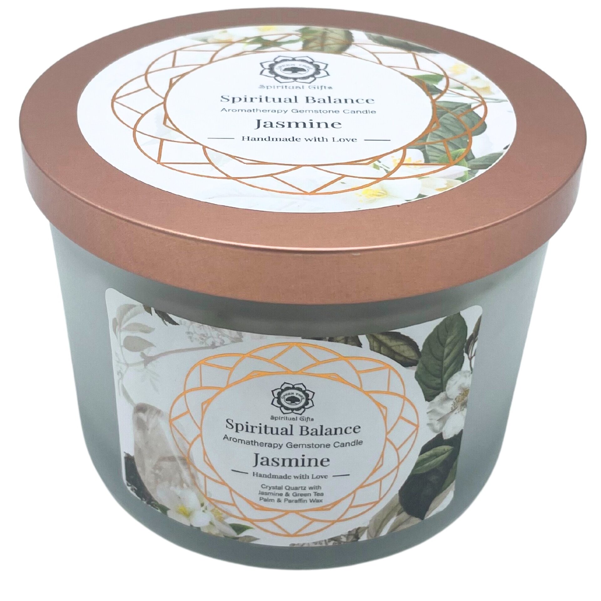 VELA PERFUMADA JAZMIN Y CUARZO CRISTAL: EQUILIBRIO ESPIRITUAL - 2