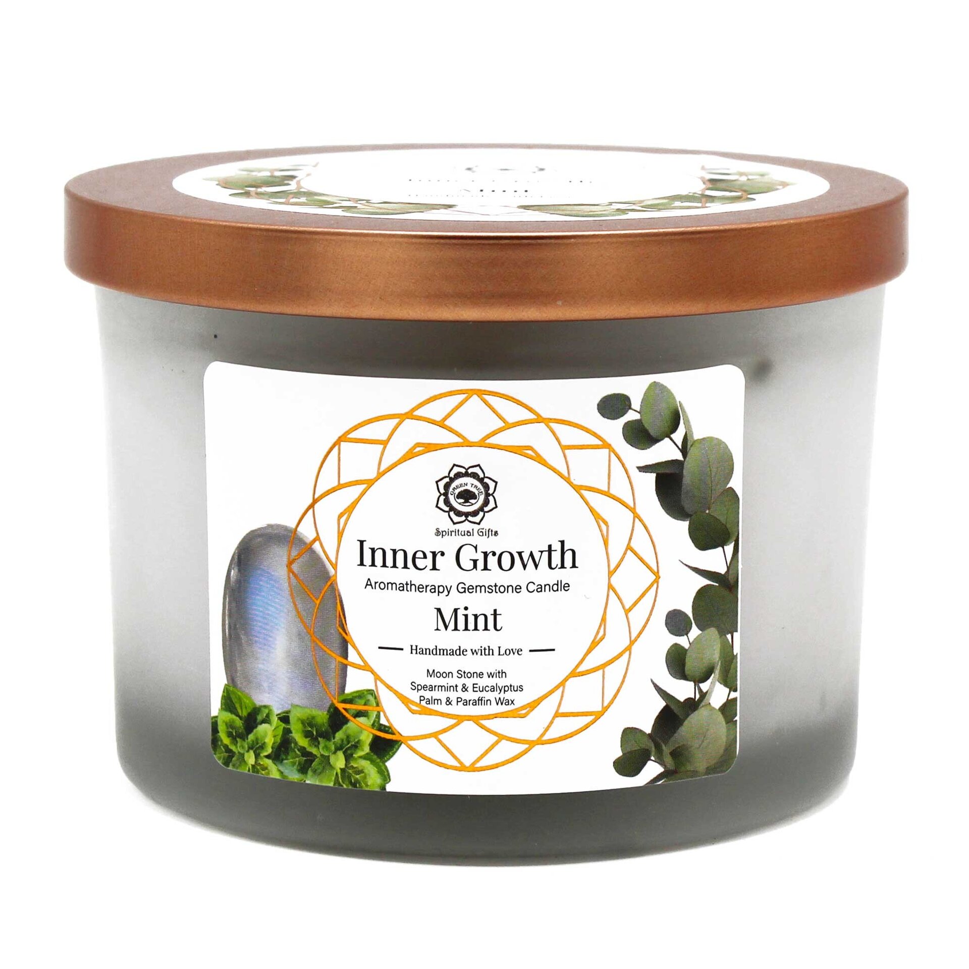 Vela perfumada menta y piedra luna: CRECIMIENTO INTERIOR - 4