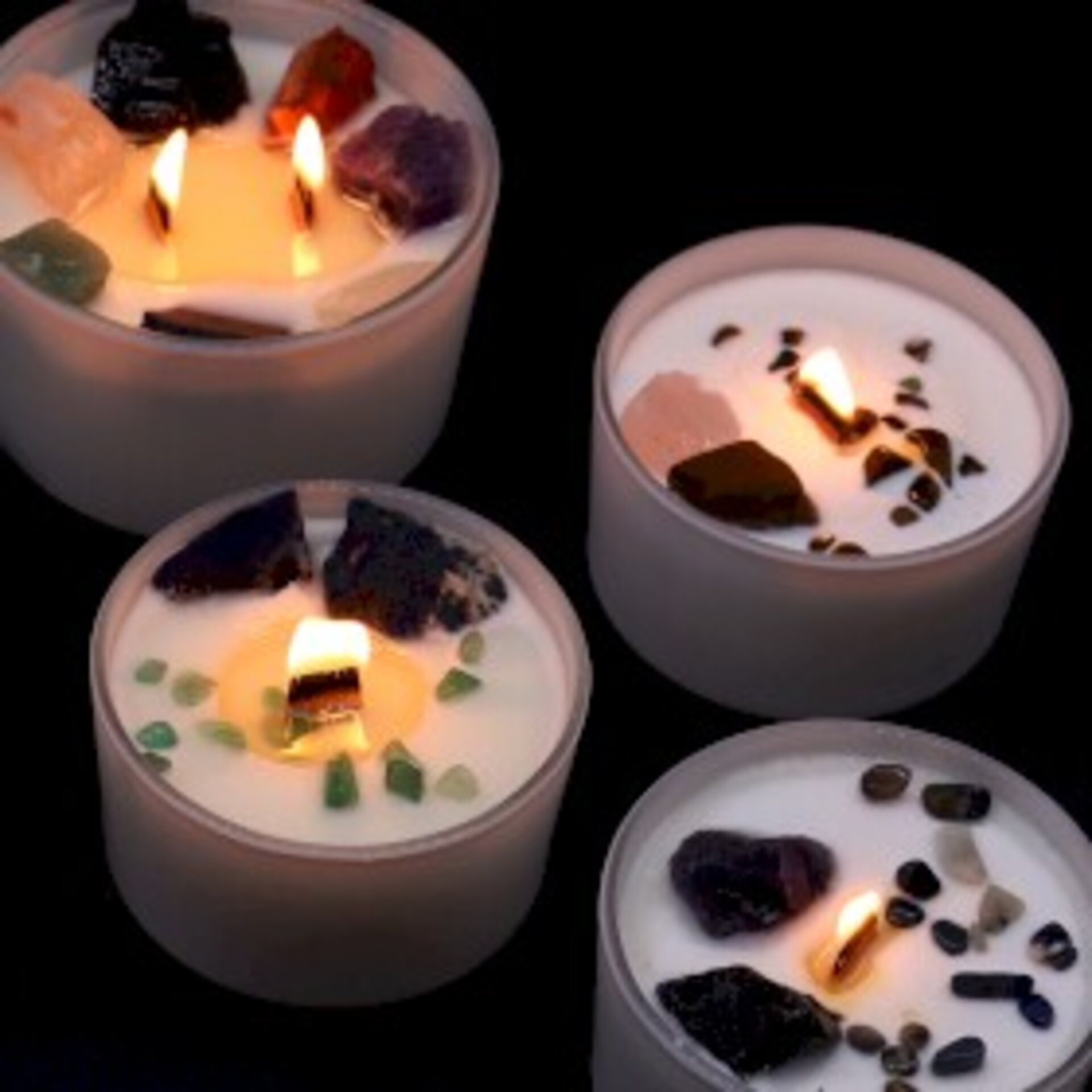 VELA DE SOJA CON CRISTALES CHACRA SAGRADO - 9