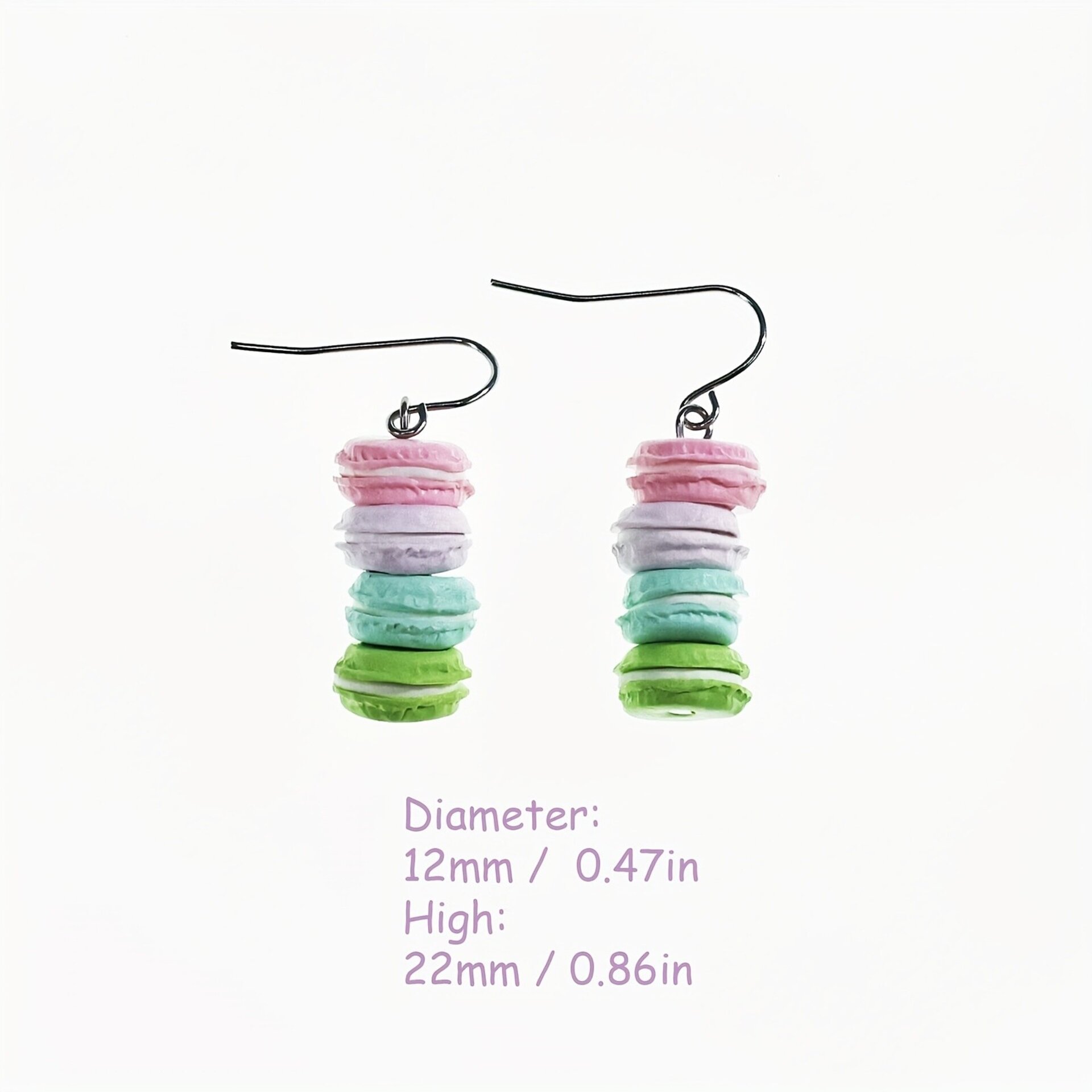 Pendientes largos MACARONS colores pastel - 5