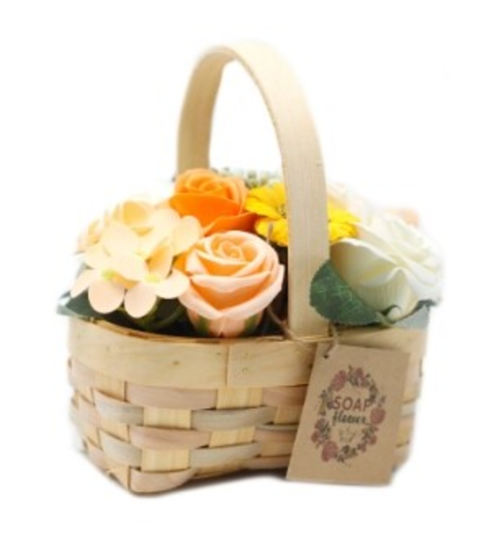 Cesto de mimbre con flores de jabón - 7