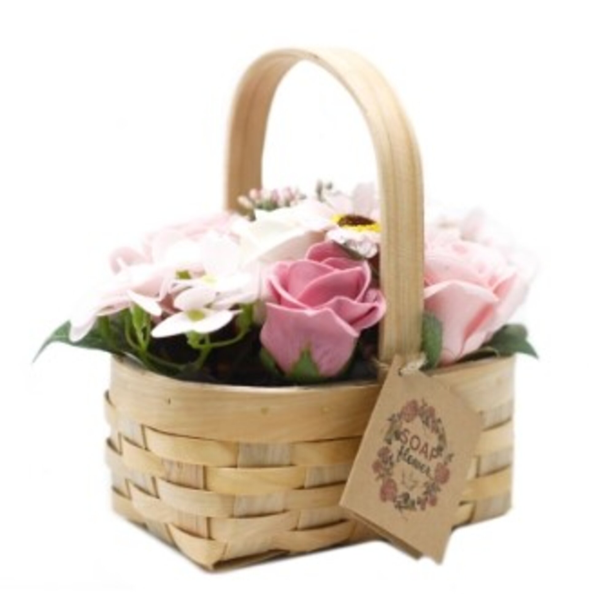 Cesto de mimbre con flores de jabón - 5