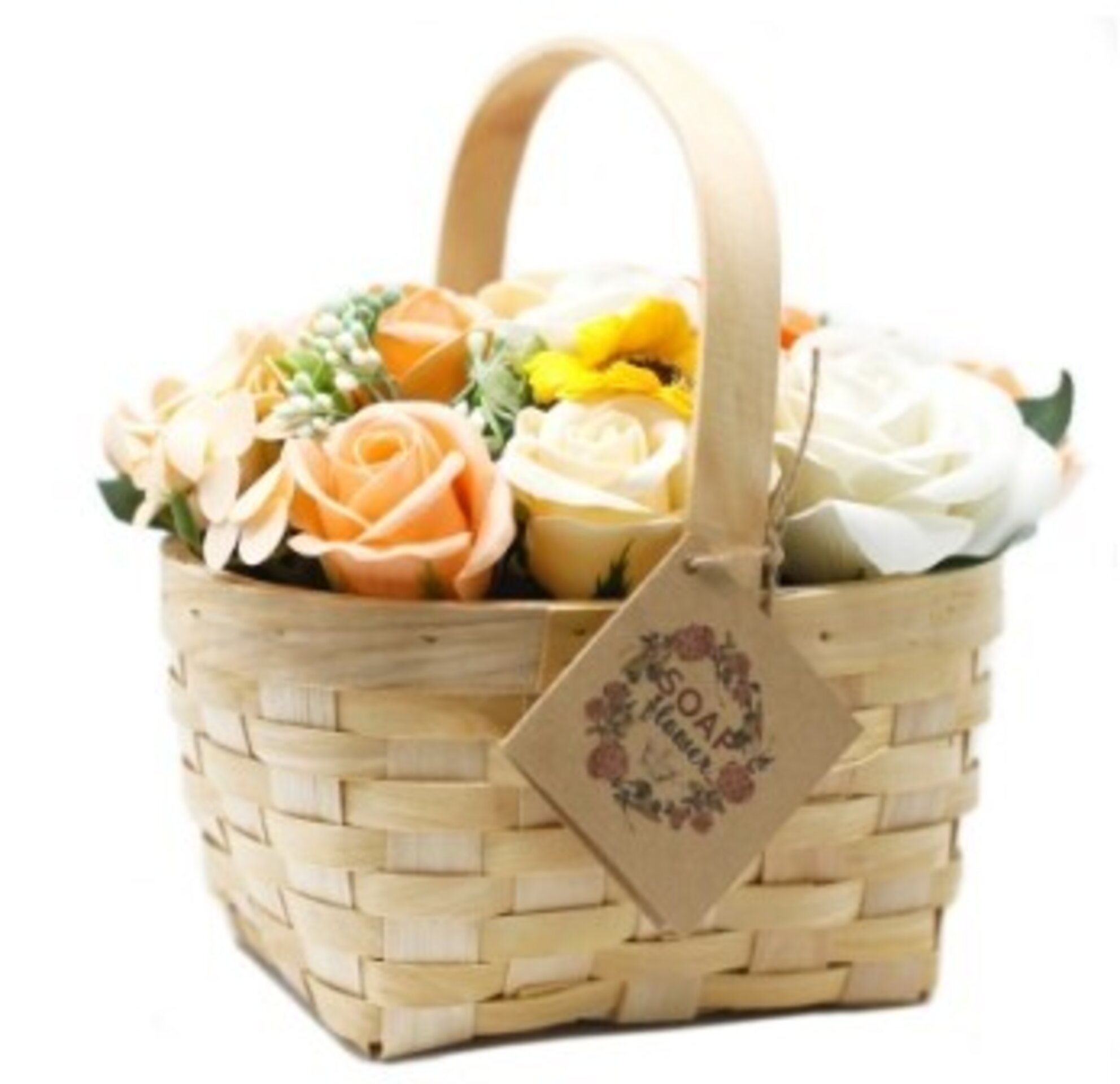 Cesto de mimbre con flores de jabón - 3